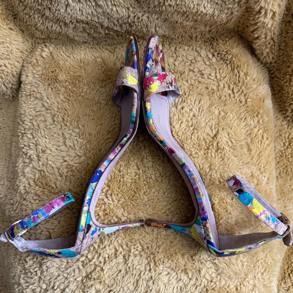 Manolo Blahnik Chaos Paint Splatter Cork Heel Women’s Size 8 / 38 1/2 EU - Picture 6 of 9